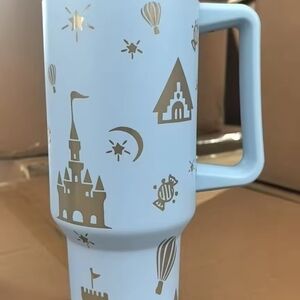 Light Blue Castle & Hot Air Balloon Tumbler